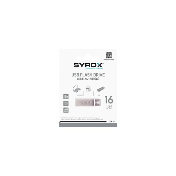 Syrox UM16 Metal USB Flash Bellek 16GB, USB 2.0 - 2