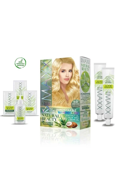 2 Paket Natural Beauty Amonyaksız Saç Boyası 9.0 DoğalSarı - 2