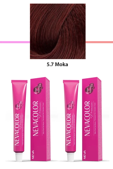 2 li Set Premium 5.7 Moka - Kalıcı Krem Saç Boyası 2 X 50 g Tüp - 1