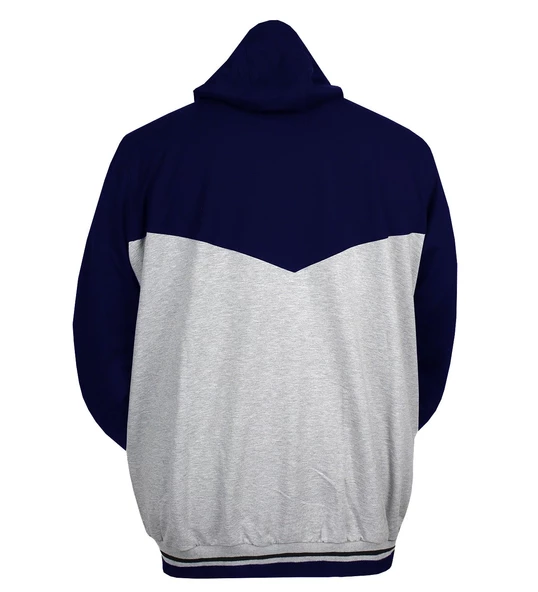 Erkek Büyük Beden Kapşonlu Eşofman Takımı Gri-Laci 7XL-10XL - 4