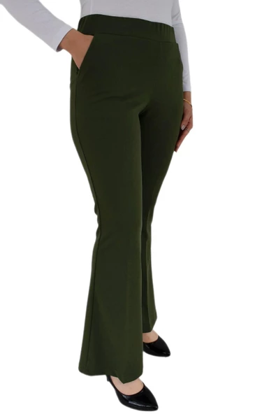 Kadın İspanyol Paça Kumaş Pantolon BGL-ST02696 - Resim 9