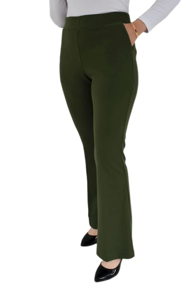 Kadın İspanyol Paça Kumaş Pantolon BGL-ST02696 - Resim 4