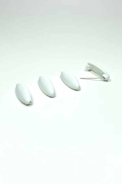 4 Adet Plastik Çengelli Eşarp Ve Şal İğnesi Beyaz 4 cm - 2