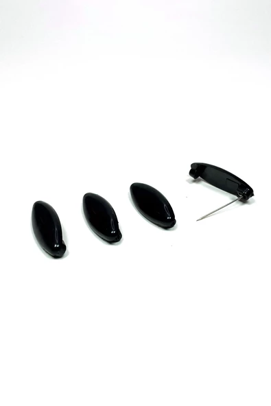 4 Adet Plastik Çengelli Eşarp Ve Şal İğnesi Siyah 4 cm - 2