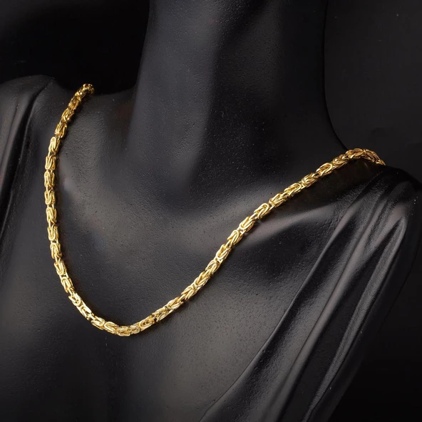 14 Ayar Altın 3 mm. Kral Zincir 65 cm - Resim 2