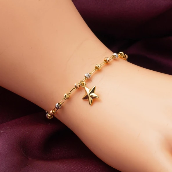 Yıldız Dorika Kolye Bileklik Altın Takı Seti - Resim 5