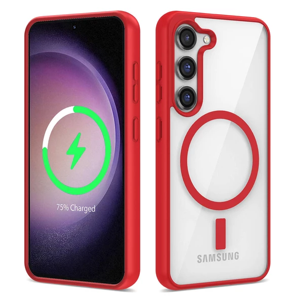 Galaxy S22 Kılıf Magsafe Wireless Şarj Özellikli Silikon Zore Ege Kılıf - Resim 8