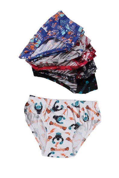 6 adet Desenli Erkek Çocuk Slip 504 - 2