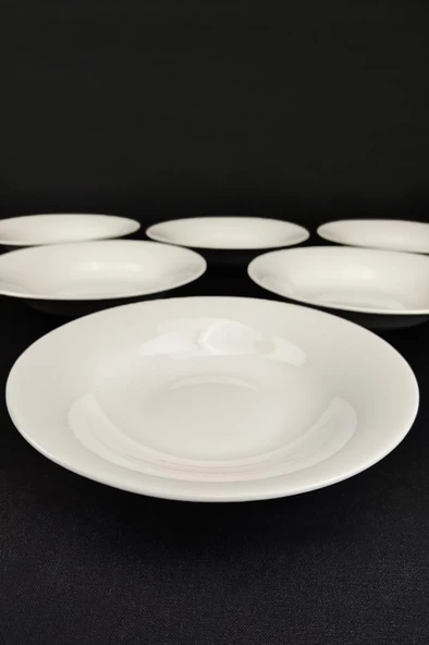 Digithome 6'lı Istanbul Form Porselen Çukur Tabak Yemek Tabağı Seti 20 Cm Krem – Tl4034361 C320.003 - 5