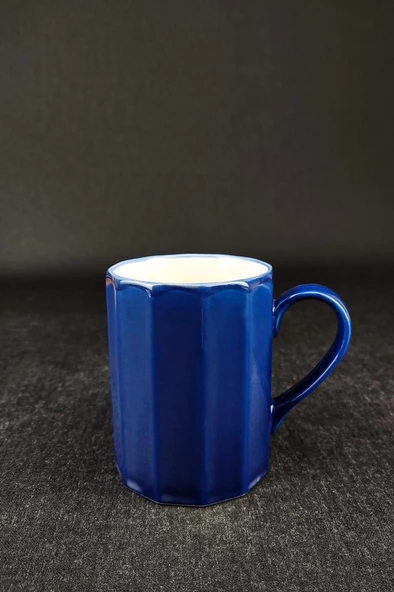 Digithome Octagon Porselen Kupa 250 Ml Mavi - TL4028186 C320.003 - 4