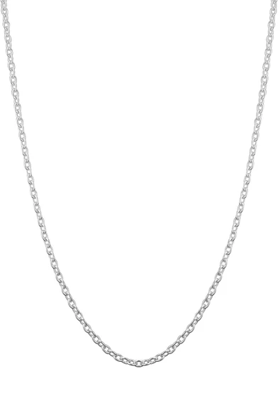 Gold Rose Silver 925 Ayar Gümüş İnce Forse Zincir 45 Cm - 4