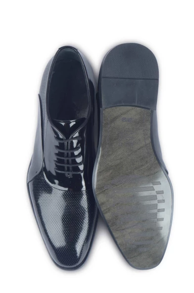 Cengiz İnler Lazer İşlemeli Bağcıklı Erkek Rugan Ayakkabı - 3