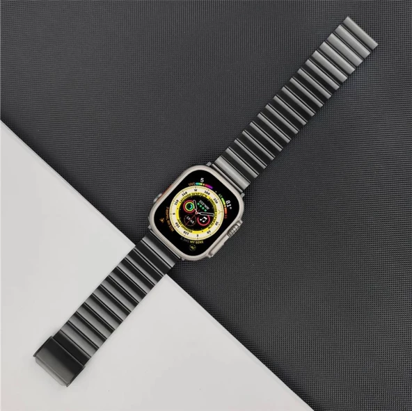 Apple Watch 8 7 6 5 4 3 Se Ultra 42 / 44 / 45 / 49 MM Uyumlu Metal Paslanmaz Çelik Kordon - 3