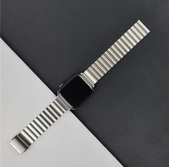 Apple Watch 8 7 6 5 4 3 Se Ultra 42 / 44 / 45 / 49 MM Uyumlu Metal Paslanmaz Çelik Kordon - 7