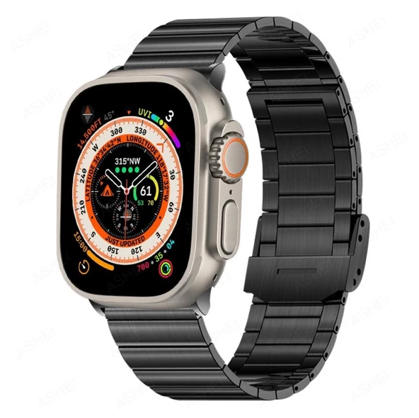 Apple Watch 8 7 6 5 4 3 Se Ultra 42 / 44 / 45 / 49 MM Uyumlu Metal Paslanmaz Çelik Kordon