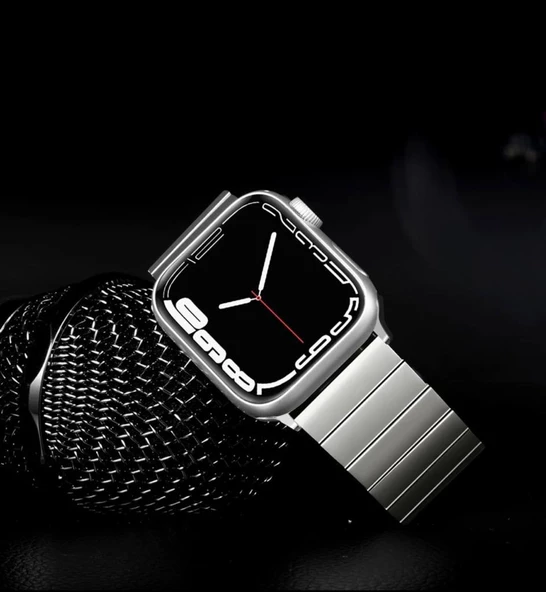 Apple Watch 8 7 6 5 4 3 Se Ultra 42 / 44 / 45 / 49 MM Uyumlu Metal Paslanmaz Çelik Kordon - 10