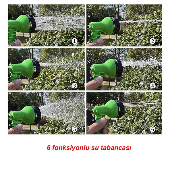 Otomatik 6 Fonksiyonlu Bahçe Sulama Tabancası Tetikli Ayarlı Tabanca - Resim 3