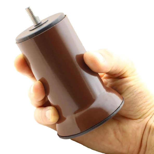 Mobilya Dolap Baza Yatak Çekyat Koltuk Kanepe Ayağı Ince Diş M8 Metal Kahve Ayakları 10 Cm 8 Adet - 4