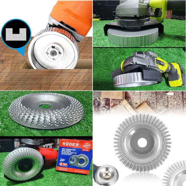 Rodex Ahşap Taşlama Törpüleme Oyma Eğe Diski Ahşap Kesici 115 mm Oval Çukurlu (2 ADET) - Resim 3