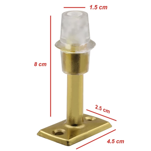 Kapı Stoperi Tamponu Durdurucu Tutucu Gold Altın 8 cm Metal Kapı Stopu Silikonlu (5 ADET) - 2