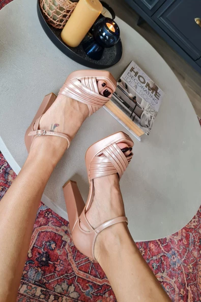 135 6129 Topukla Kadın Platform Abiye Ayakkabı - Resim 5