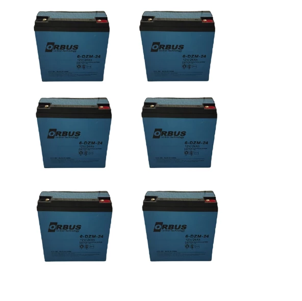 Orbus 12v 24 Ah Elektrikli Bisiklet Aküsü 6 Lı set