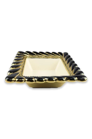 Digithome Callavi Kare Salata Kasesi 29 Cm Siyah Gold - GBO 189 C320.113 - 2
