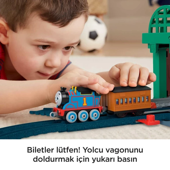 Thomas ve Arkadaşları Knapford İstasyonu tren seti, 2'si 1 arada pist oyun seti ve saklama kutusu HGX63 - 3