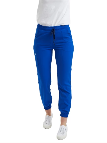 JOGGER- Kadın Likralı Royal Mavi Üniforma Pantolon
