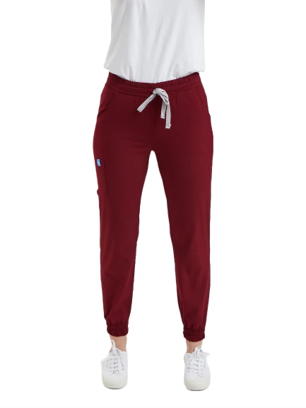 JOGGER- Kadın Likralı Bordo Üniforma Pantolon ürün görseli
