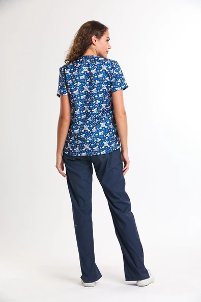 BASKILI- Kadın Medikal Üniforma Takımı - Resim 3