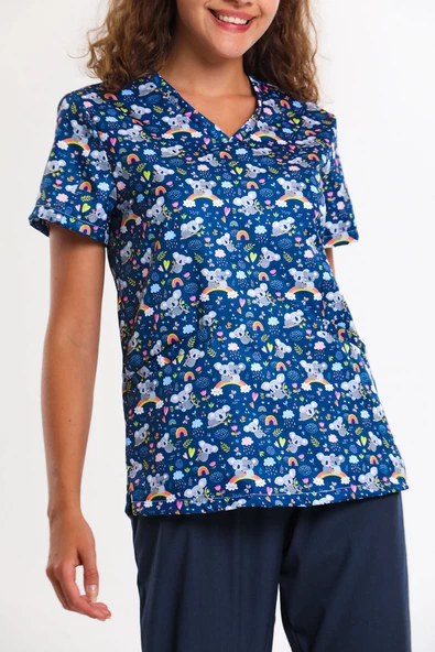 BASKILI- Kadın Medikal Üniforma Takımı - Resim 4