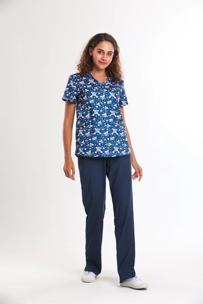 BASKILI- Kadın Medikal Üniforma Takımı ürün görseli