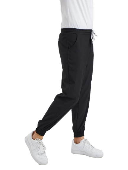 JOGGER- Erkek Likralı Siyah Üniforma Pantolon - 2