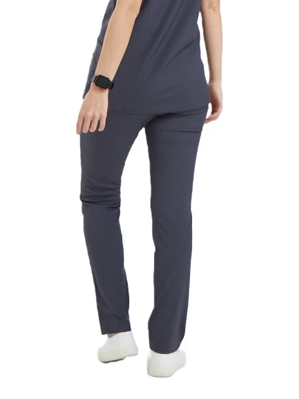 BASIC- Kadın Likralı Koyu Gri Üniforma Pantolon - Resim 3