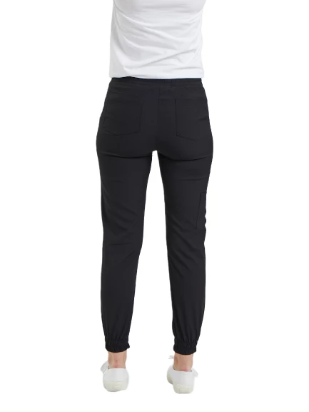 JOGGER- Kadın Likralı Siyah Üniforma Pantolon - 3