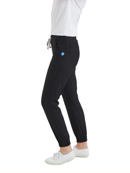 JOGGER- Kadın Likralı Siyah Üniforma Pantolon - 2