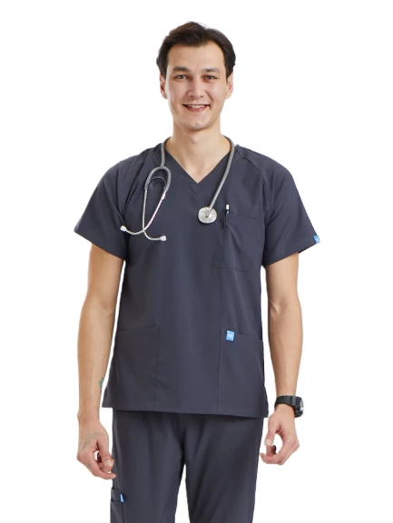 BASIC- Erkek Likralı Koyu Gri Üniforma Üst ürün görseli