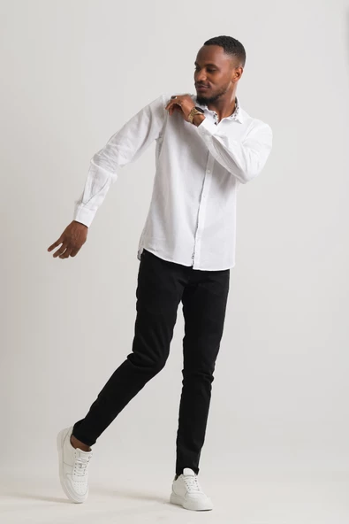 SLİMFİT UZUN KOL KETEN ERKEK YAZLIK GÖMLEK - 12