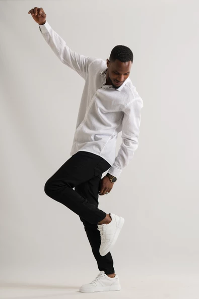 SLİMFİT UZUN KOL KETEN ERKEK YAZLIK GÖMLEK - 11