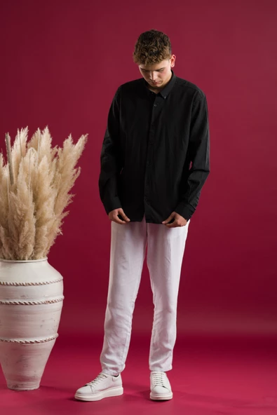 SLİMFİT UZUN KOL KETEN ERKEK YAZLIK GÖMLEK - 6