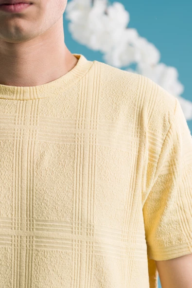 SLİMFİT PAMUKLU BİSİKLET YAKA LİKRALI KISA KOL ERKEK TRİKO YAZLIK T-SHİRT - 10