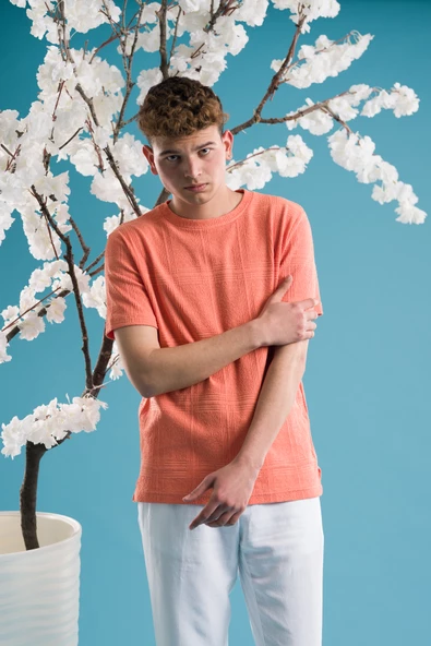 SLİMFİT PAMUKLU BİSİKLET YAKA LİKRALI KISA KOL ERKEK TRİKO YAZLIK T-SHİRT - 2