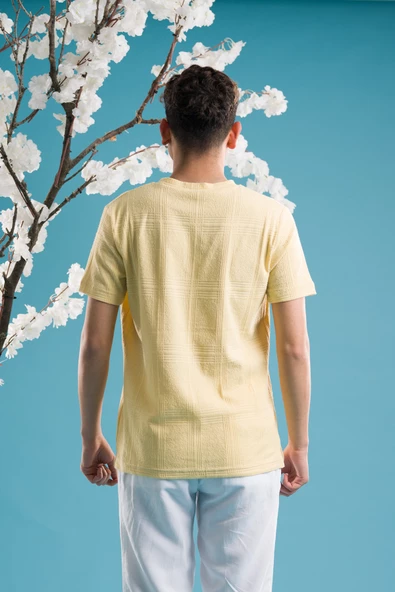 SLİMFİT PAMUKLU BİSİKLET YAKA LİKRALI KISA KOL ERKEK TRİKO YAZLIK T-SHİRT - 9