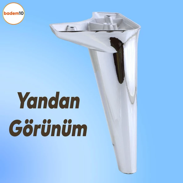 Aspen Lüks Mobilya Kanepe Koltuk Tv Ünitesi Konsol Yükseltici Ayağı Ayakları 18 Cm Krom Plastik - Resim 7