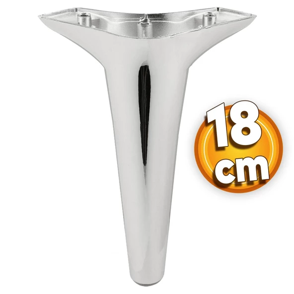 Aspen Lüks Mobilya Kanepe Koltuk Tv Ünitesi Konsol Yükseltici Ayağı Ayakları 18 Cm Krom Plastik