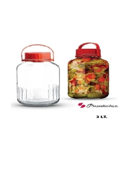 Paşabahçe 80005 Kırmızı Kapaklı Kavanoz  3 Litre - 4