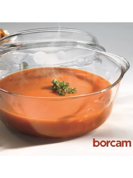 Paşabahçe 59013 Yuvarlak Kapaklı Borcam Tencere 3 Lt - 3