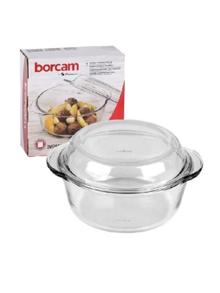 Paşabahçe 59023 Yuvarlak Kapaklı Borcam Tencere 1450 cc  - 3