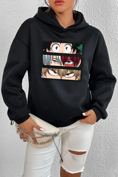 Unisex Makima Hugging Denji Baskılı Sweatshirt